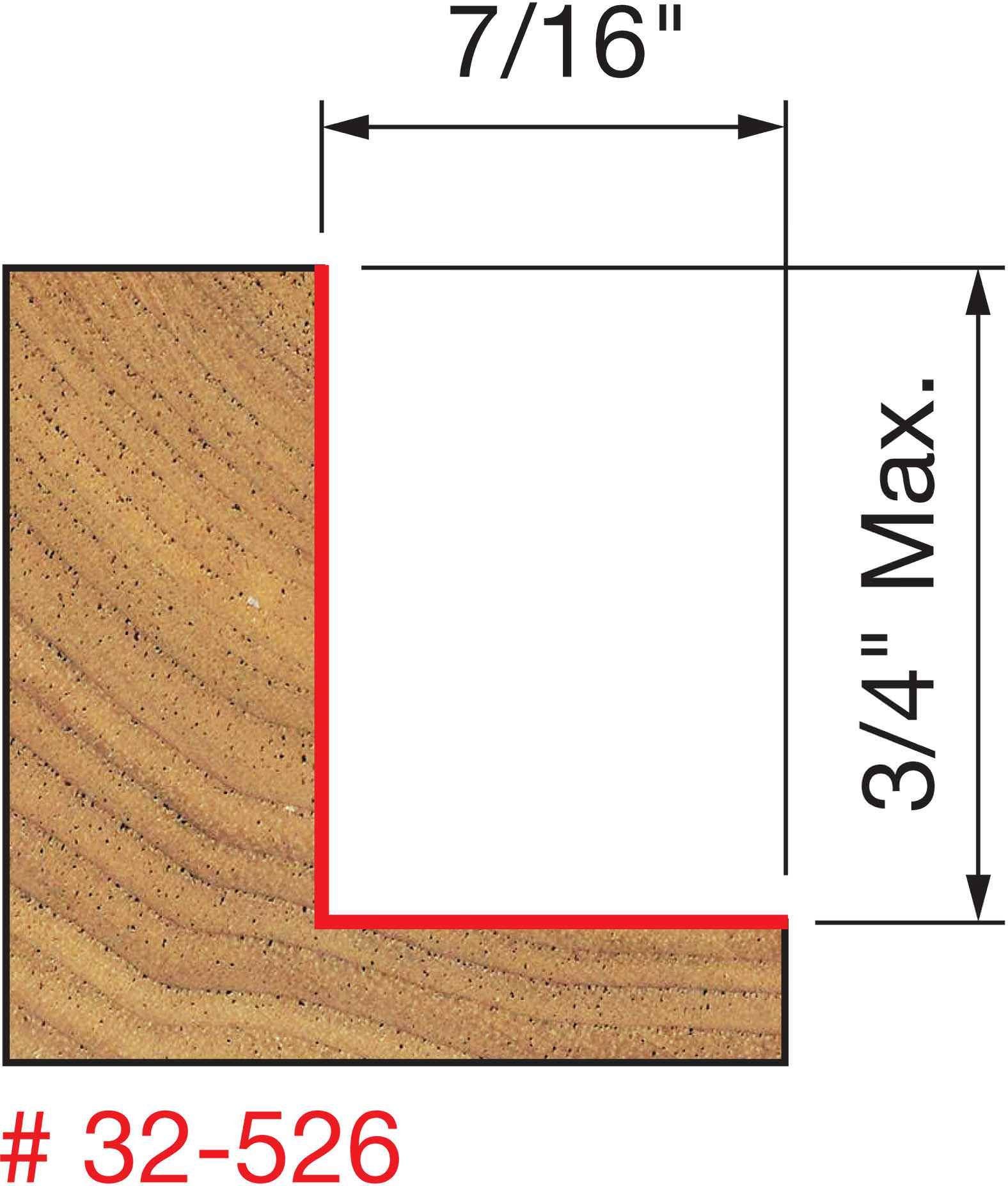 Freud 32-526 flush, 1/8",1/4",5/16",3/8",7/16",1/2-Inch Depth Rabbeting Router Bit with Bearings