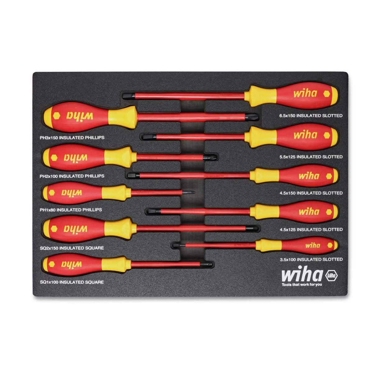 Wiha 32080 10-Piece SoftFinish Insulated Cushion Grip Screwdriver