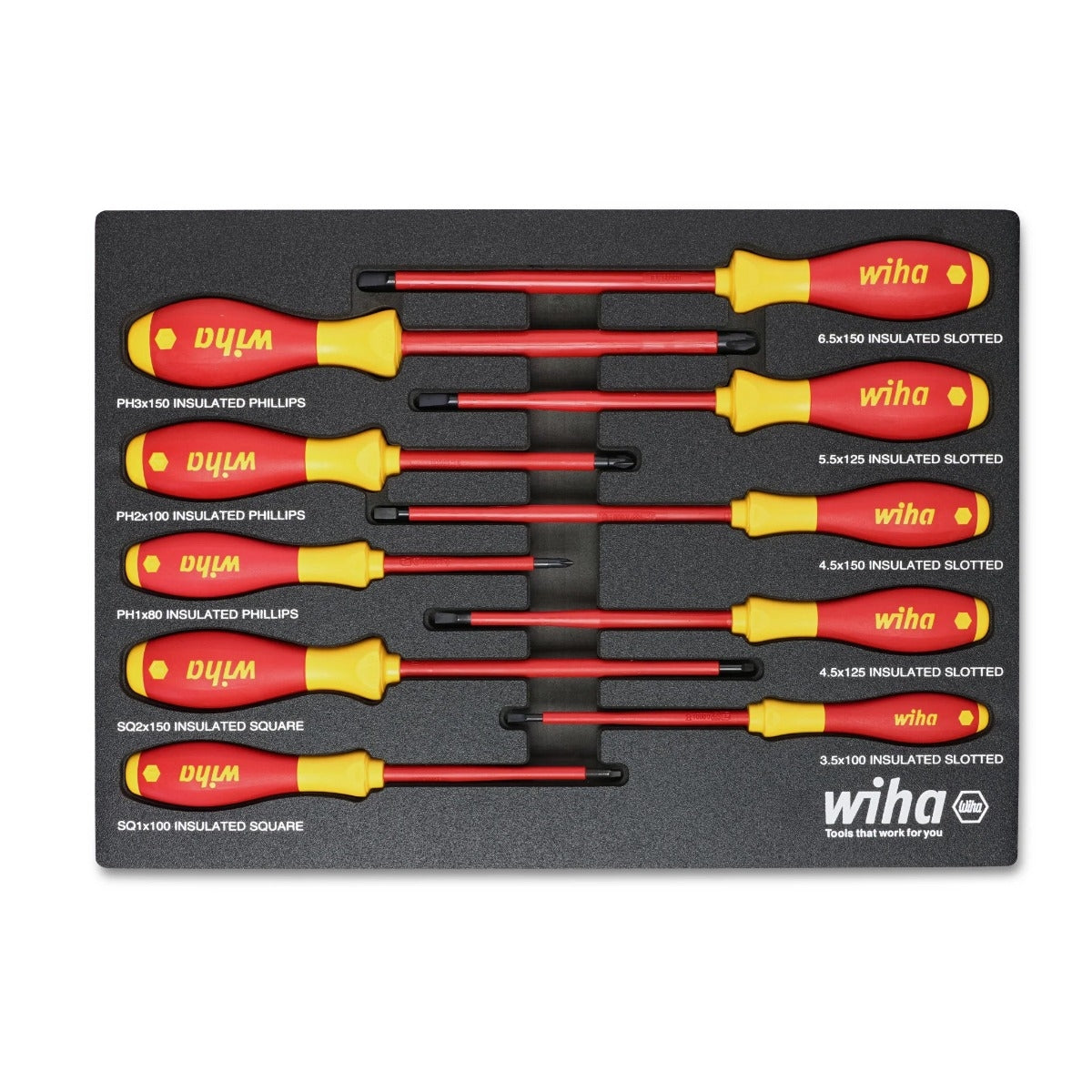 Wiha 32080 10-Piece SoftFinish Insulated Cushion Grip Screwdriver Set