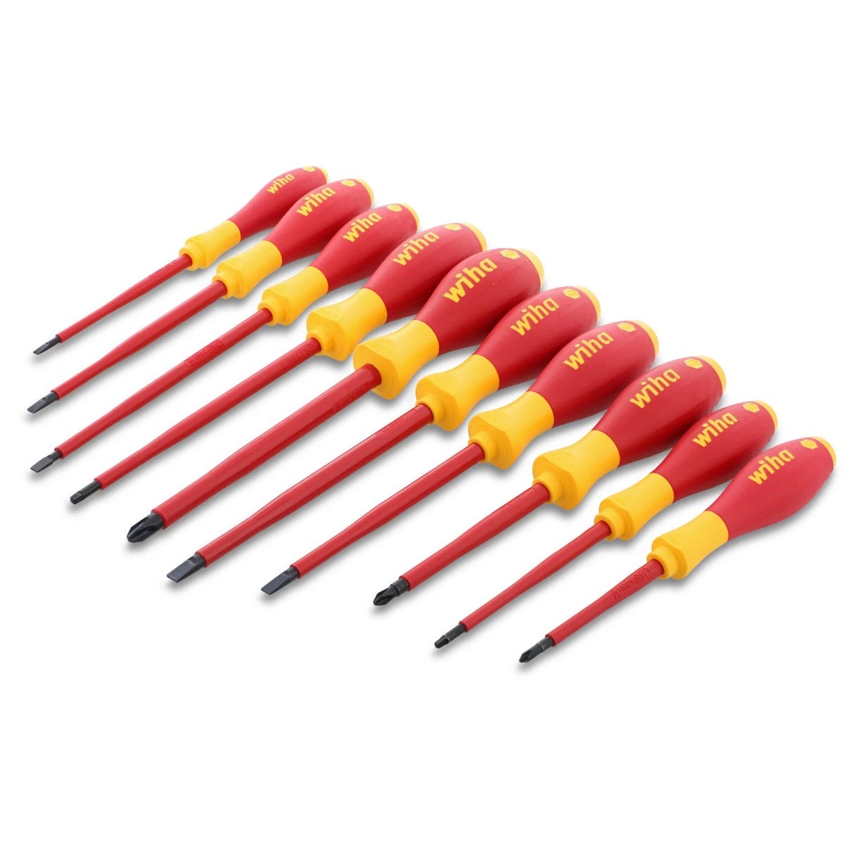 Wiha 32080 10-Piece SoftFinish Insulated Cushion Grip Screwdriver Set