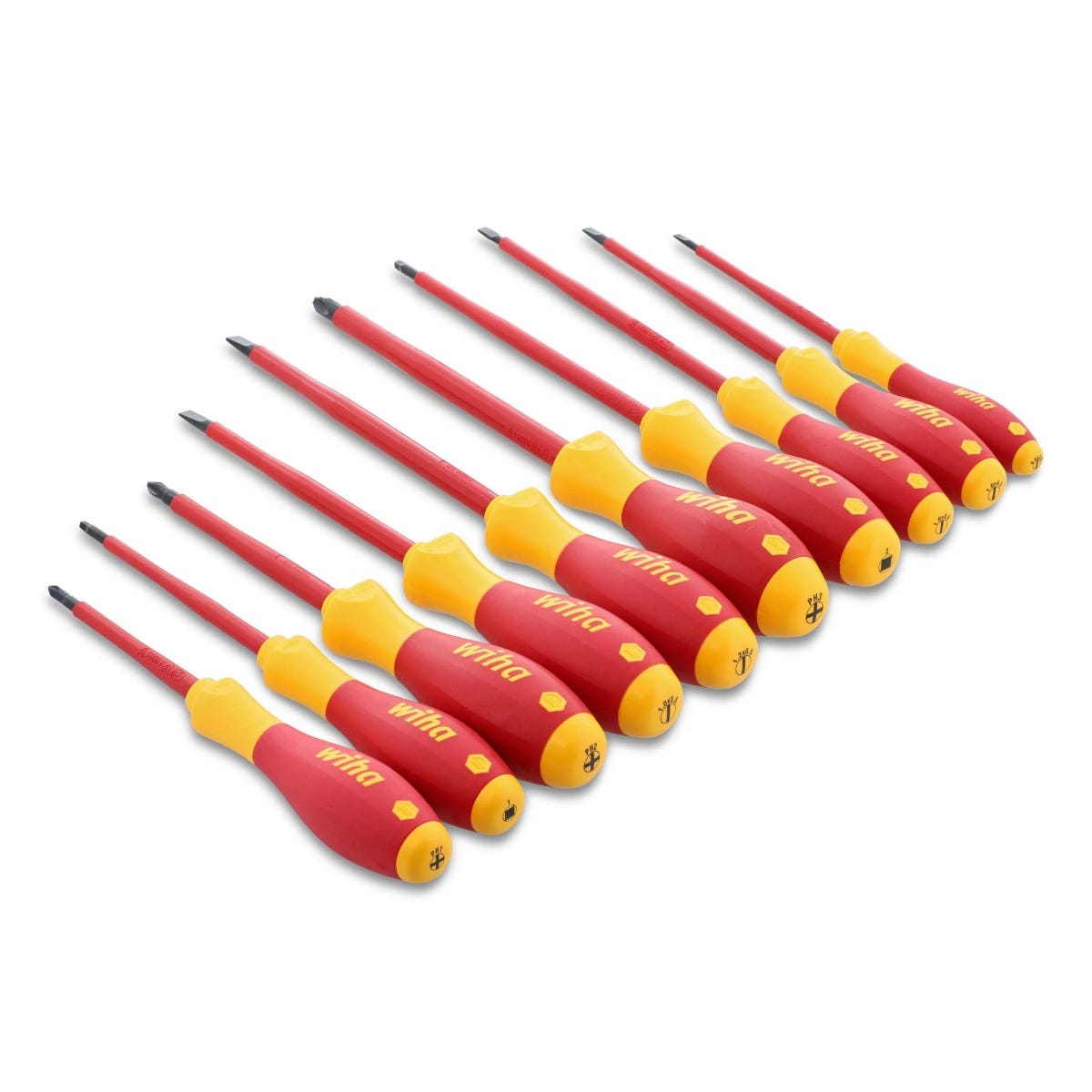 Wiha 32080 10-Piece SoftFinish Insulated Cushion Grip Screwdriver Set