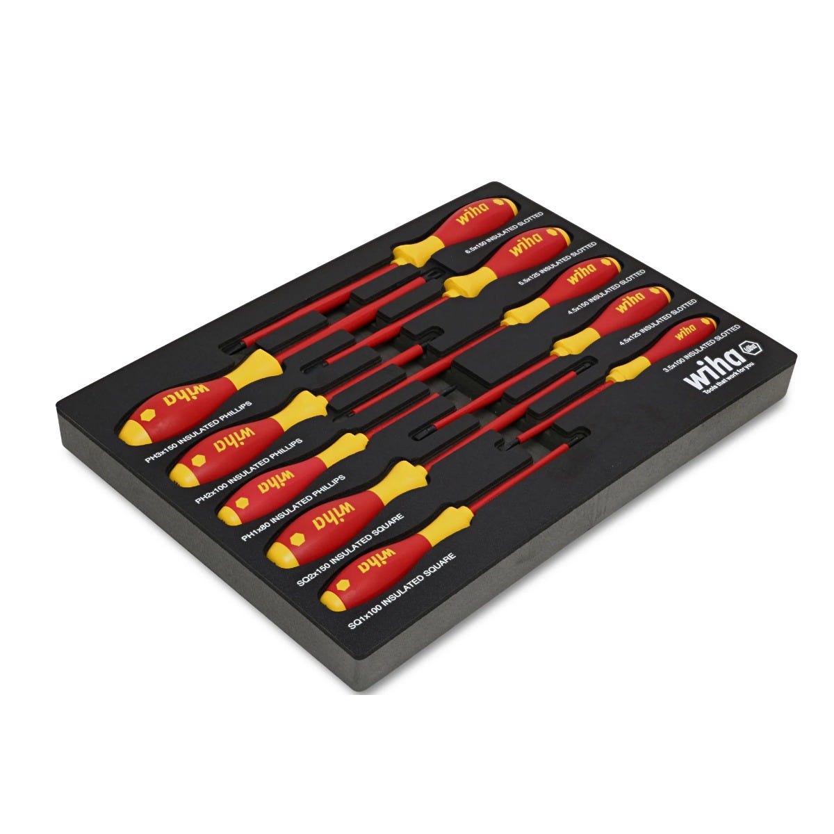 Wiha 32080 10-Piece SoftFinish Insulated Cushion Grip Screwdriver Set