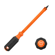Klein Tools 32214INS square #2 insulated hooded screw holding screwdriver with orange insulation and black handle
