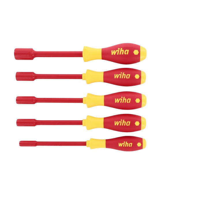 Wiha 32292 5-Piece Insulated SoftFinish Nut Driver Set, Inch