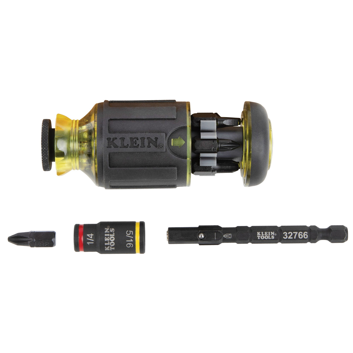 Klein 32308F stubby driver with flip socket and bits