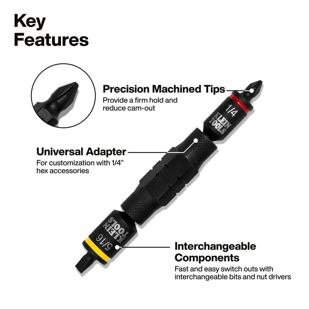 Klein KNECT 32561HDRT ratcheting stubby driver feature detail 2