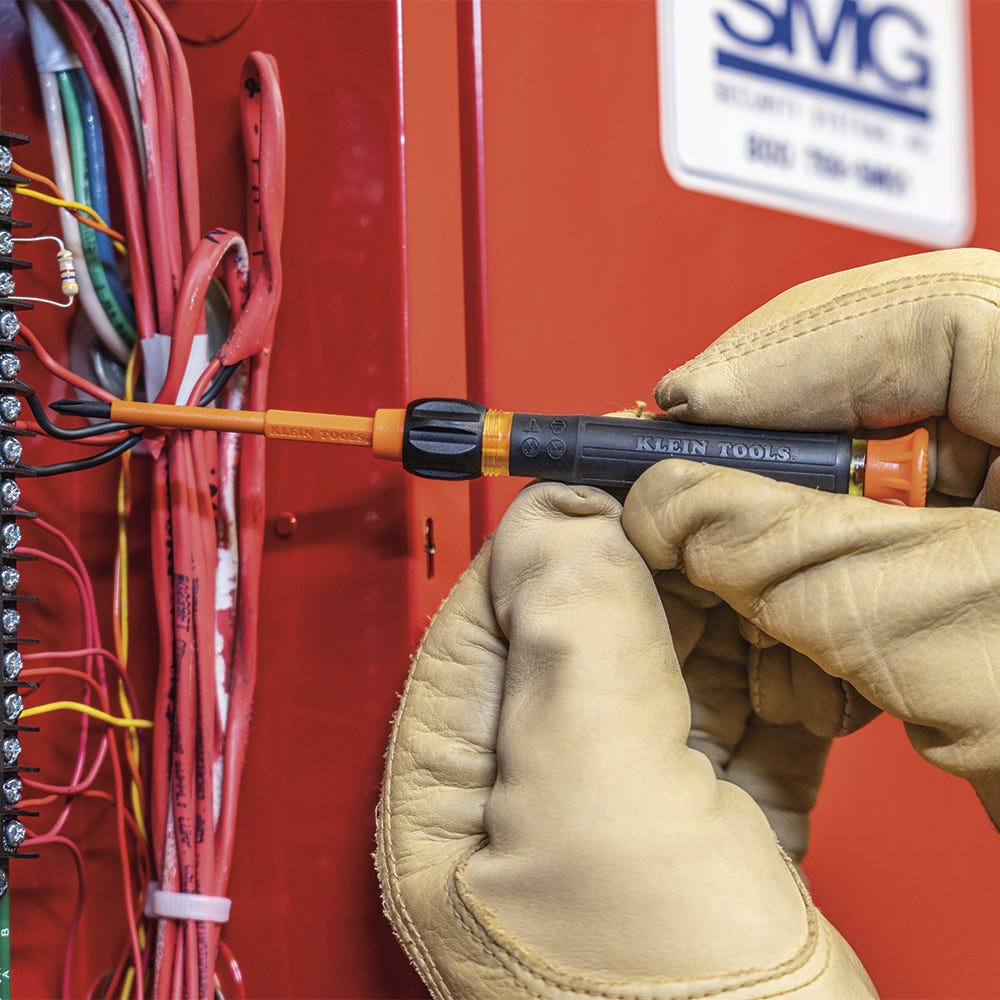 Klein Tools 32581INS 2-in-1 Insulated Electronics Screwdriver, Phillips, Slotted Bits