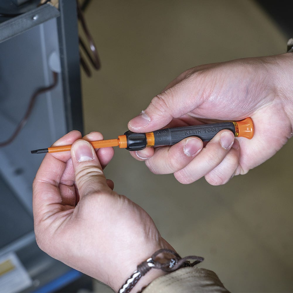 Klein Tools 32581INS 2-in-1 Insulated Electronics Screwdriver, Phillips, Slotted Bits