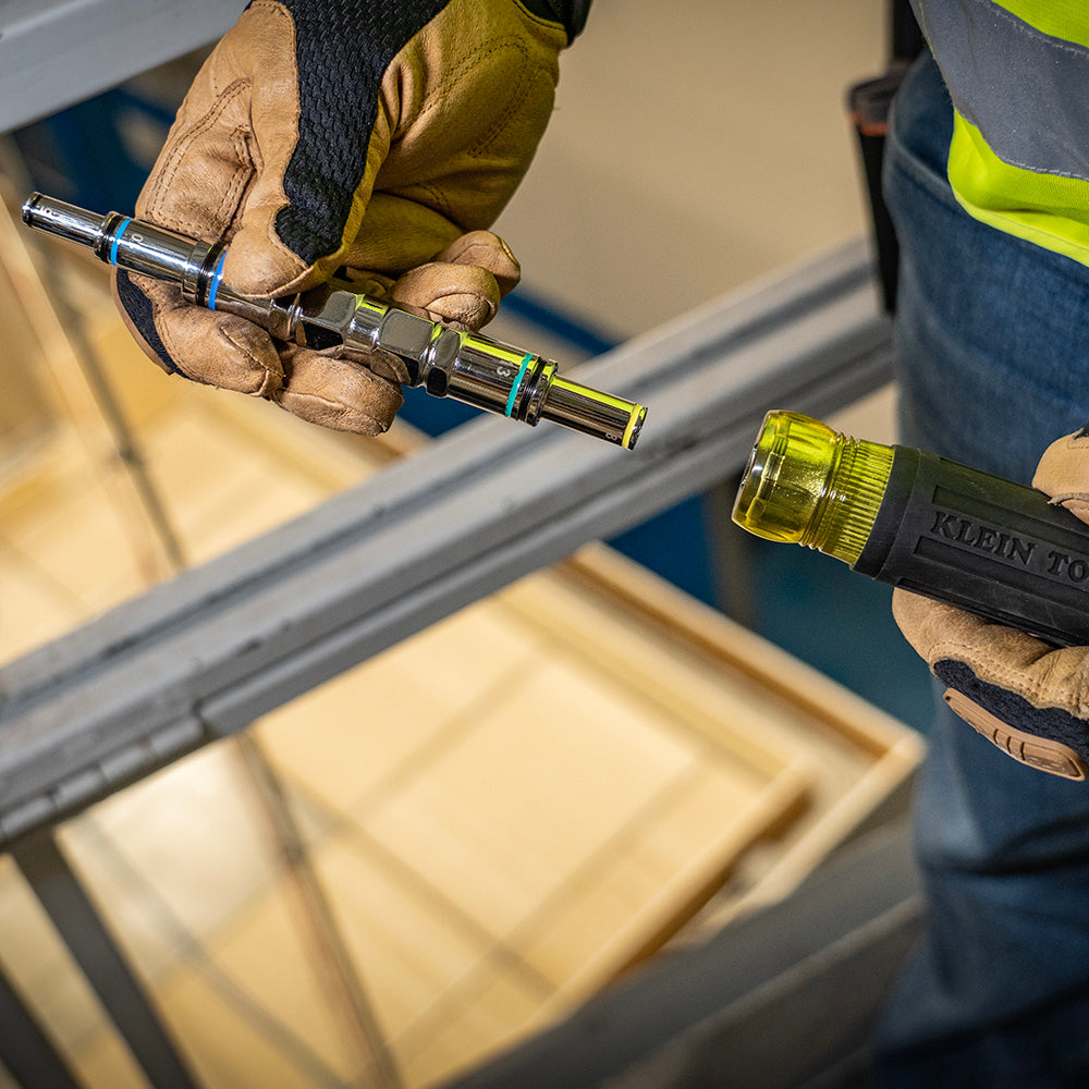 Klein 32809MAGM multi-nut driver tightening a fastener