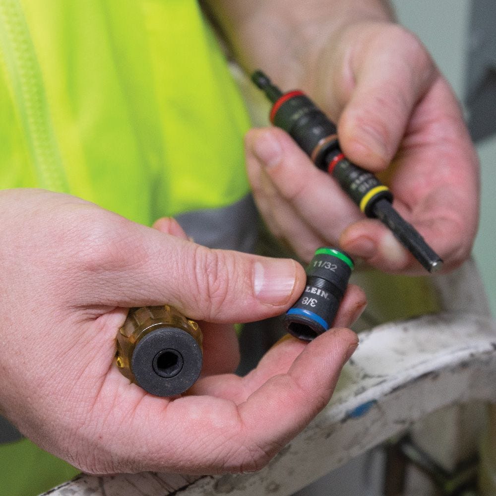 Klein Tools 32907 7-in-1 Impact Flip Socket Set, No Handle