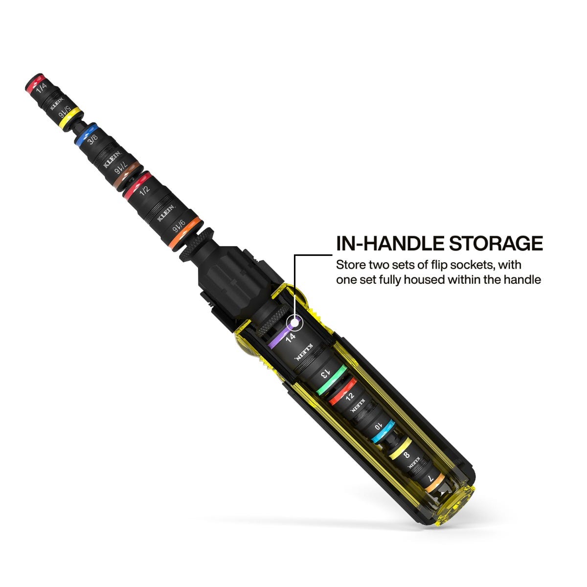 Klein 32914HD Impact Rated 14-in-1 Flip Socket Set