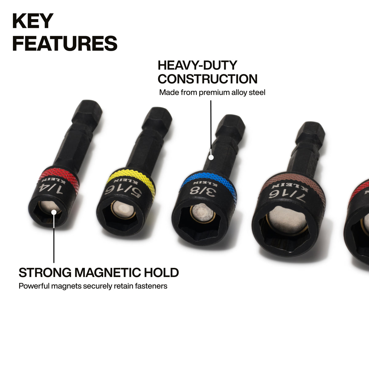 Klein 32925S magnetic power nut setters feature detail 2