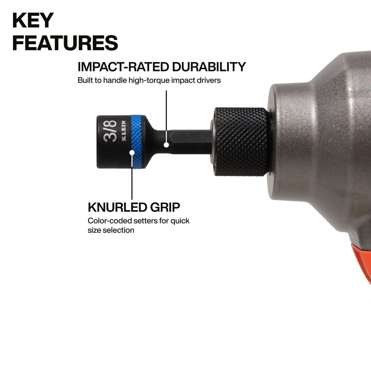 Klein 32925S magnetic power nut setters feature detail 3