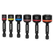 Klein Tools 32926S 6-piece SAE magnetic power nut setter set with 2-inch shafts