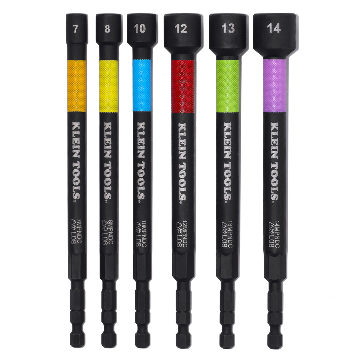 Klein Tools 32930M metric magnetic color-coded power nut setter set, 6 pieces