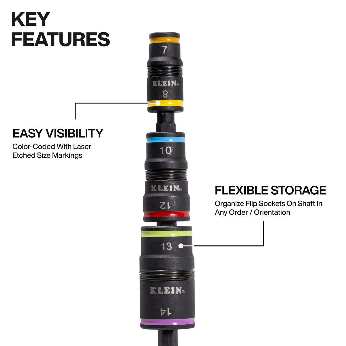 Klein Tools 32933KIT impact-rated flip socket on an impact driver
