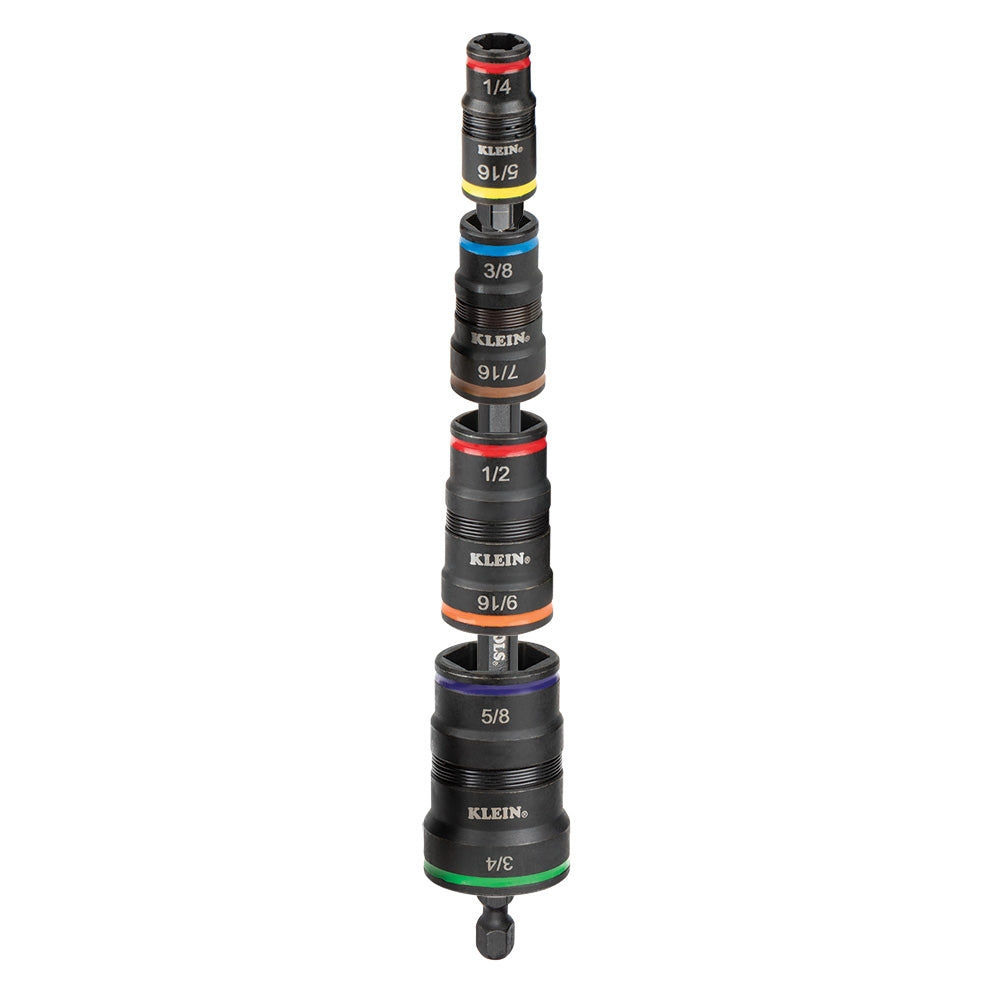 Klein Tools 32934 9-in-1 Impact Rated Flip Socket Set, SAE
