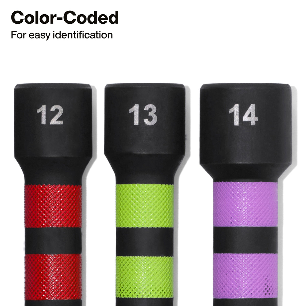 Klein Tools 32940M color-coded metric hex sizes for quick identification