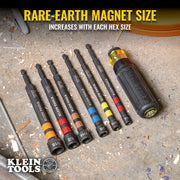 Klein 7/16-in. hollow magnetic color-coded power nut driver (716PNDHC)