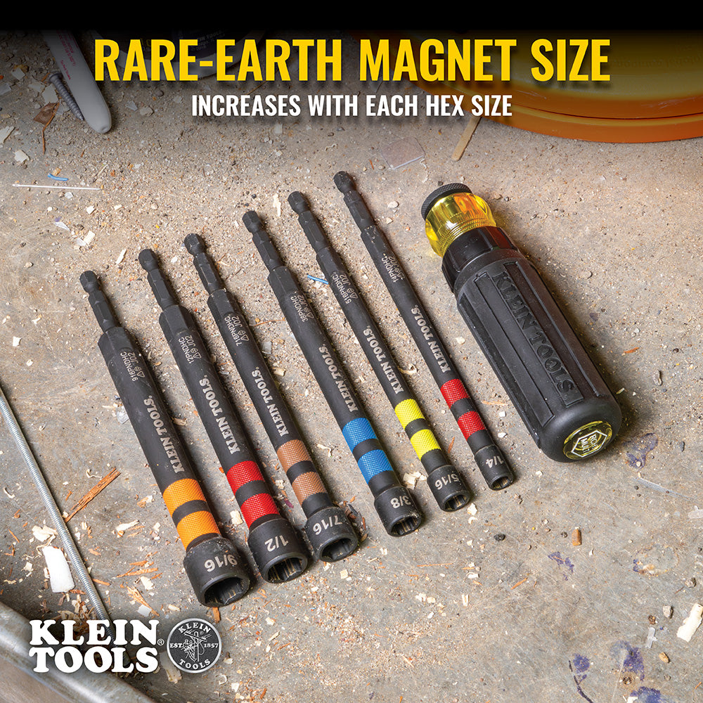 Klein 7/16-in. hollow magnetic color-coded power nut driver (716PNDHC)