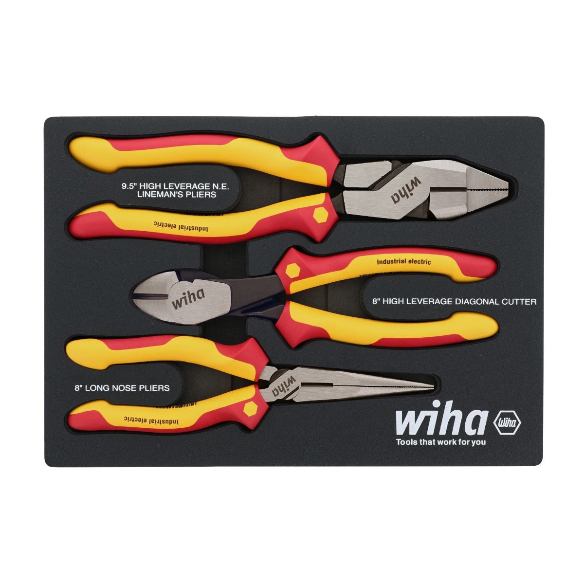 Wiha 32960 3-Piece Insulated Pliers & Cutters Set