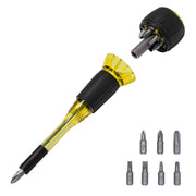 Klein Tools 8-in-1 Tru-Grip Screwdriver with Stubby (32961A) black and yellow multi-bit screwdriver with removable stubby handle