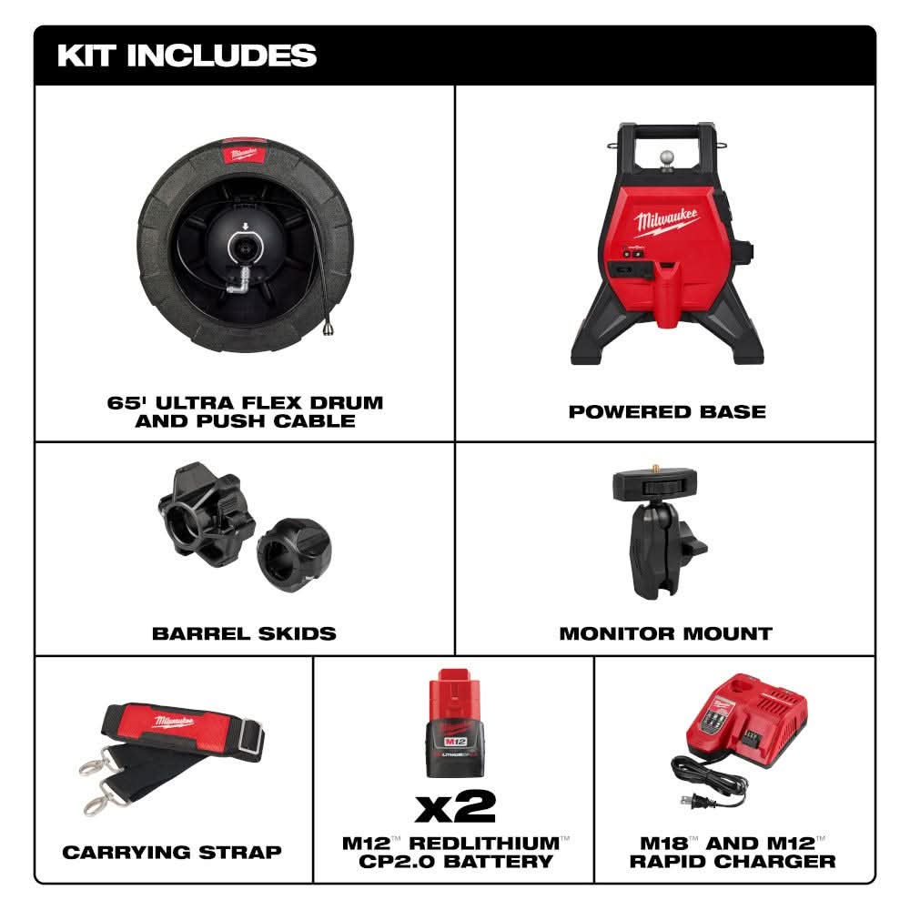 Milwaukee 3318-22A M12 65' Ultra Flex Compact Inspection Camera