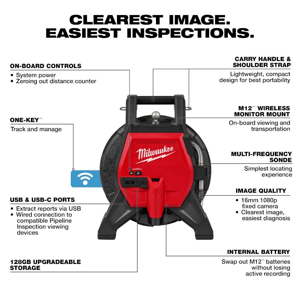 Milwaukee 3318-22A M12 65' Ultra Flex Compact Inspection Camera Kit