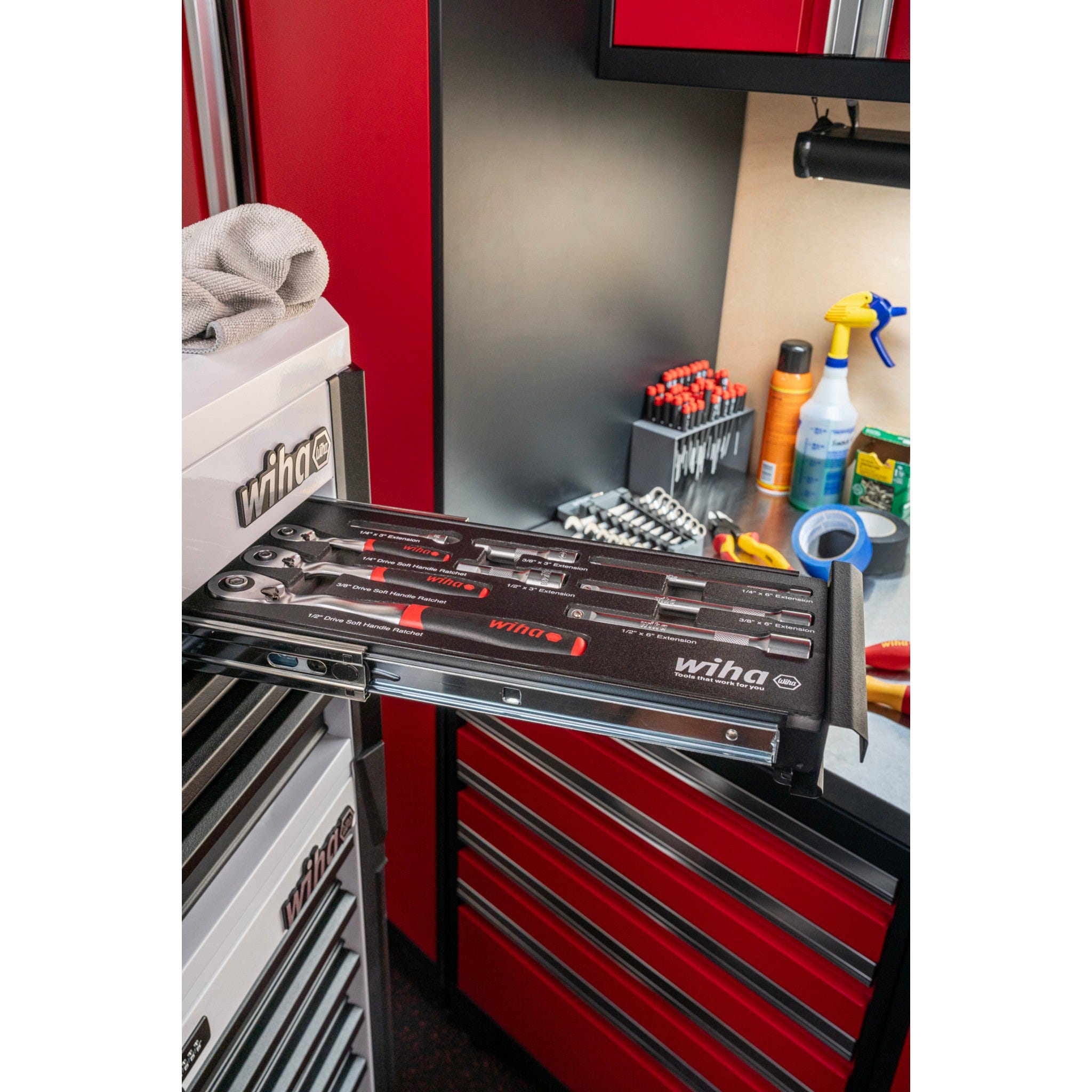 Wiha 33388 9-Piece SoftFinish Ratchet Tray Set