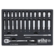 Wiha 33395 27-Piece 1/4" Drive Metric Professional Socket Set