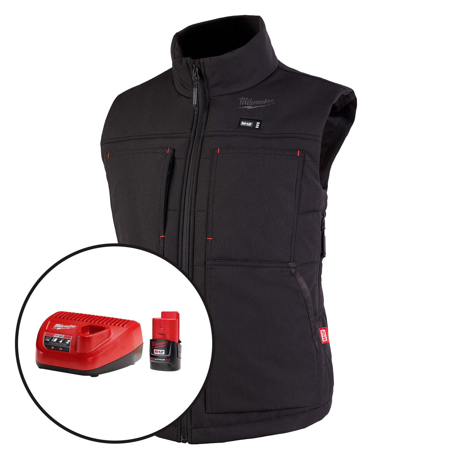 Milwaukee 334 M12 Women's Heated AXIS Vest, Black, 2X, Kit w/ Battery & Charger