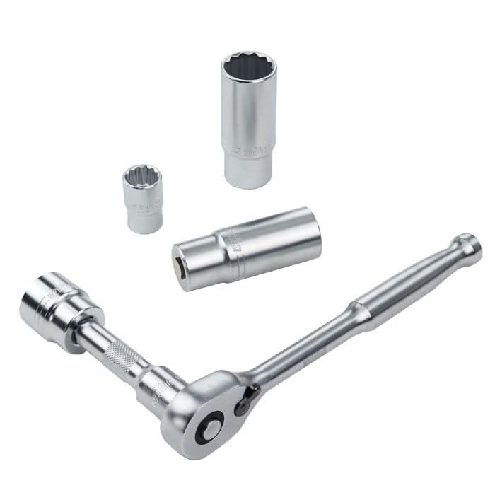 Wiha 33796 22-Piece 3/8 in. Drive Professional Standard And Deep Socket Tray Set, SAE