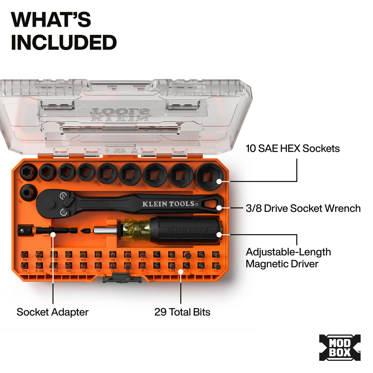 Klein 33806 bit and socket set feature detail