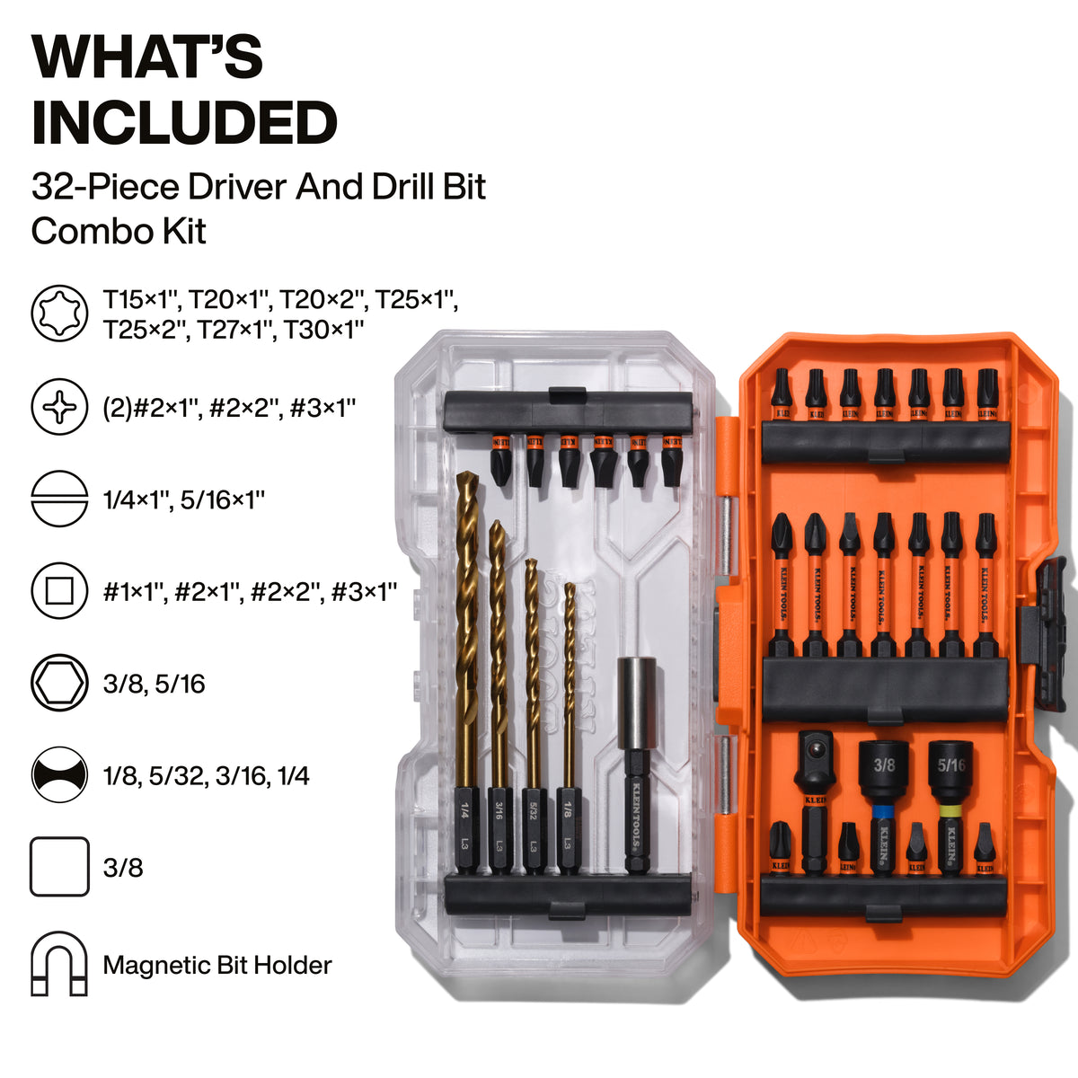 Klein 33811 drill and driver bit set feature detail