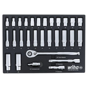 Wiha 33895 29-Piece 1/2" Drive Metric Professional Standard & Deep Socket Set
