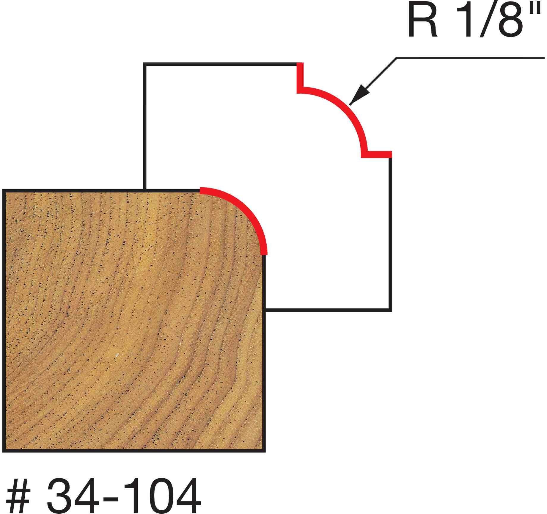 Freud 34-104 1/8-Inch Radius Rounding Over Router Bit