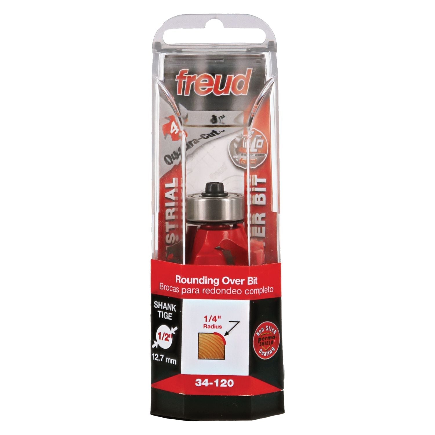 Freud 34-120 1/4-Inch Radius Rounding Over Router Bit (Quadra-Cut)
