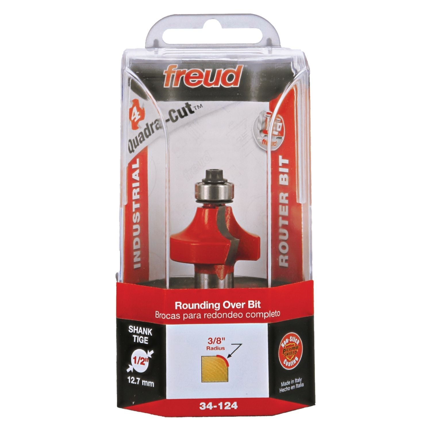 Freud 34-124 3/8-Inch Radius Rounding Over Router Bit (Quadra-Cut)