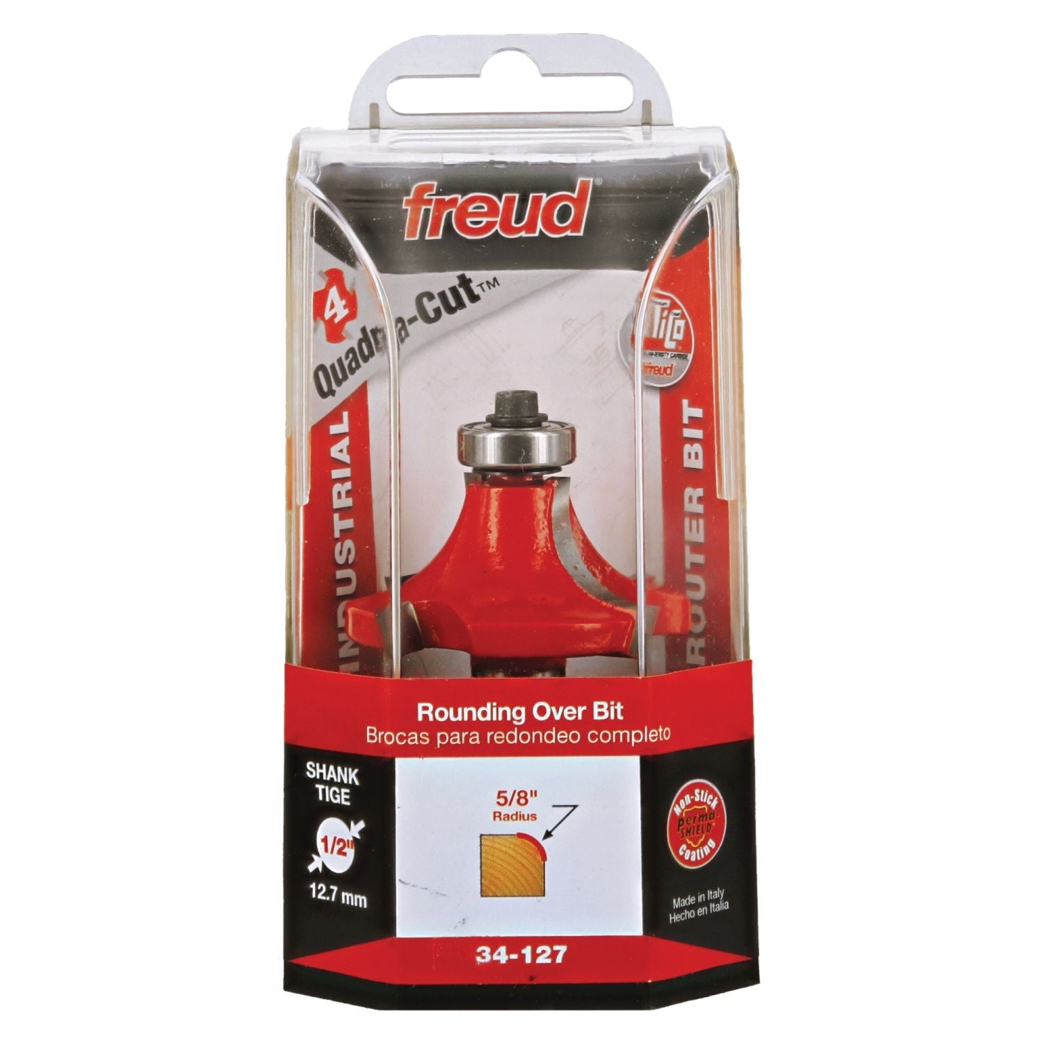 Freud 34-127 5/8-Inch Radius Rounding Over Router Bit (Quadra-Cut)