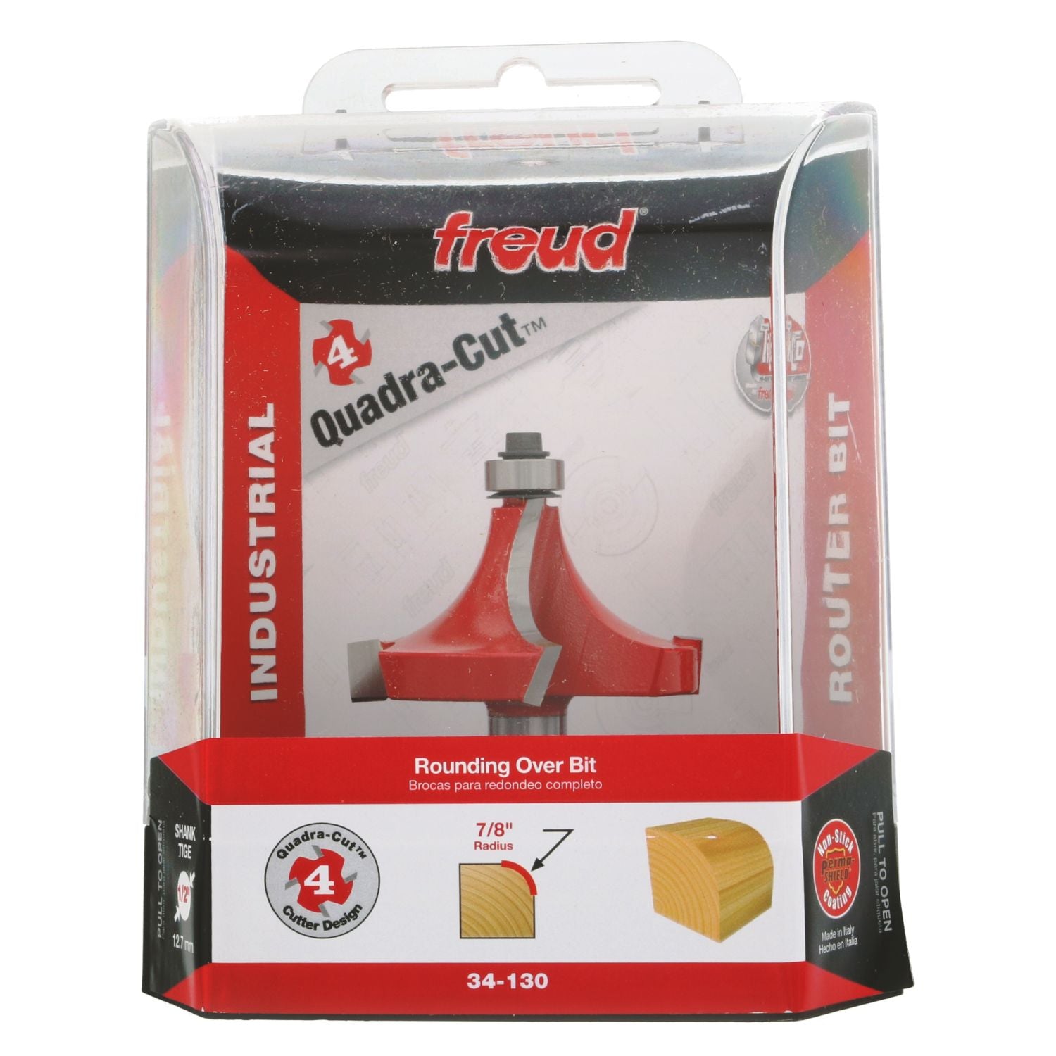 Freud 34-130 7/8-Inch Radius Rounding Over Router Bit (Quadra-Cut)