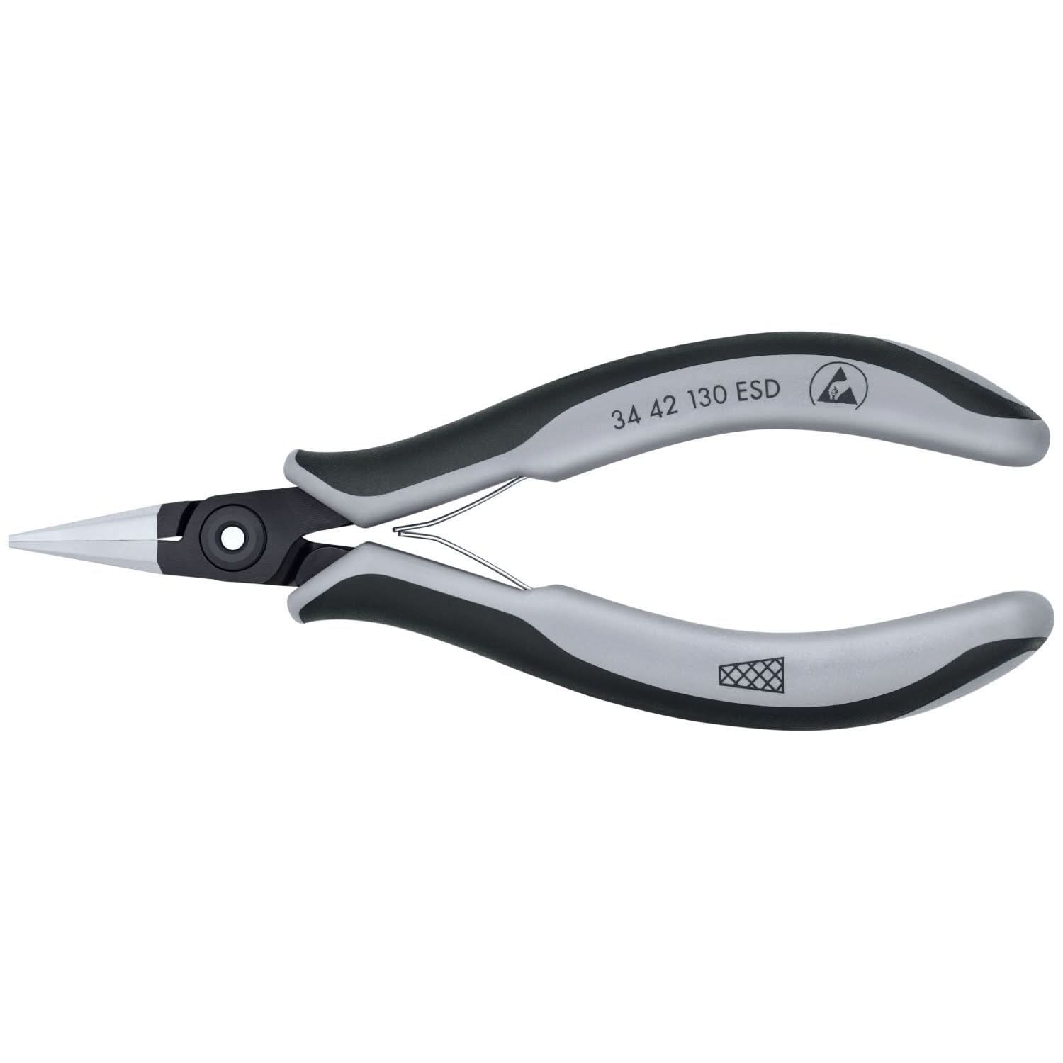Knipex 34 42 130 ESD Electronics Pliers-Flat Wide Tips, ESD Handles