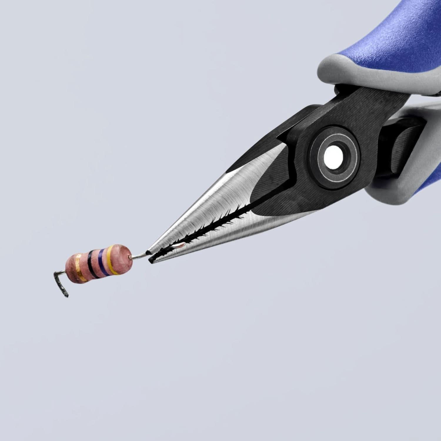 Knipex 34 52 130 Electronics Pliers-Half Round Tips, Cross-Hatched
