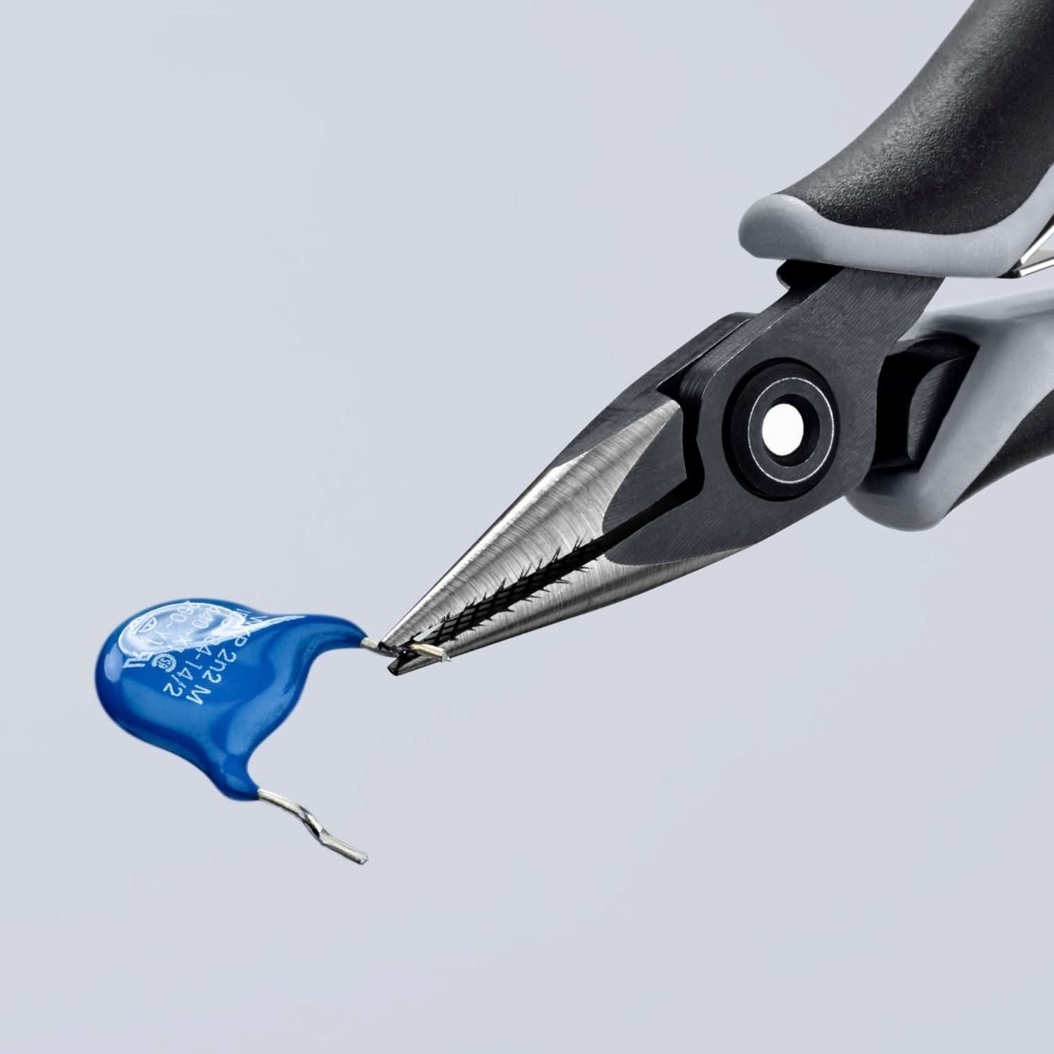 Knipex 34 52 130 Electronics Pliers-Half Round Tips, Cross-Hatched