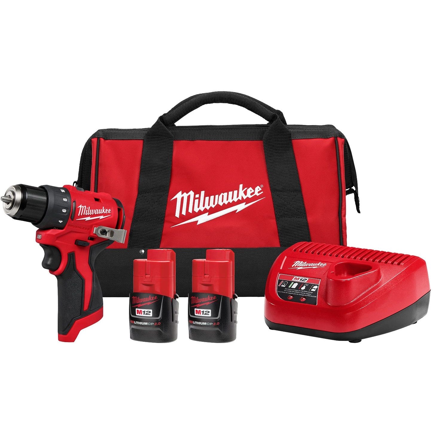Milwaukee 3401-22 M12 Subcompact Brushless 3/8" Drill/Driver 2.0Ah Kit