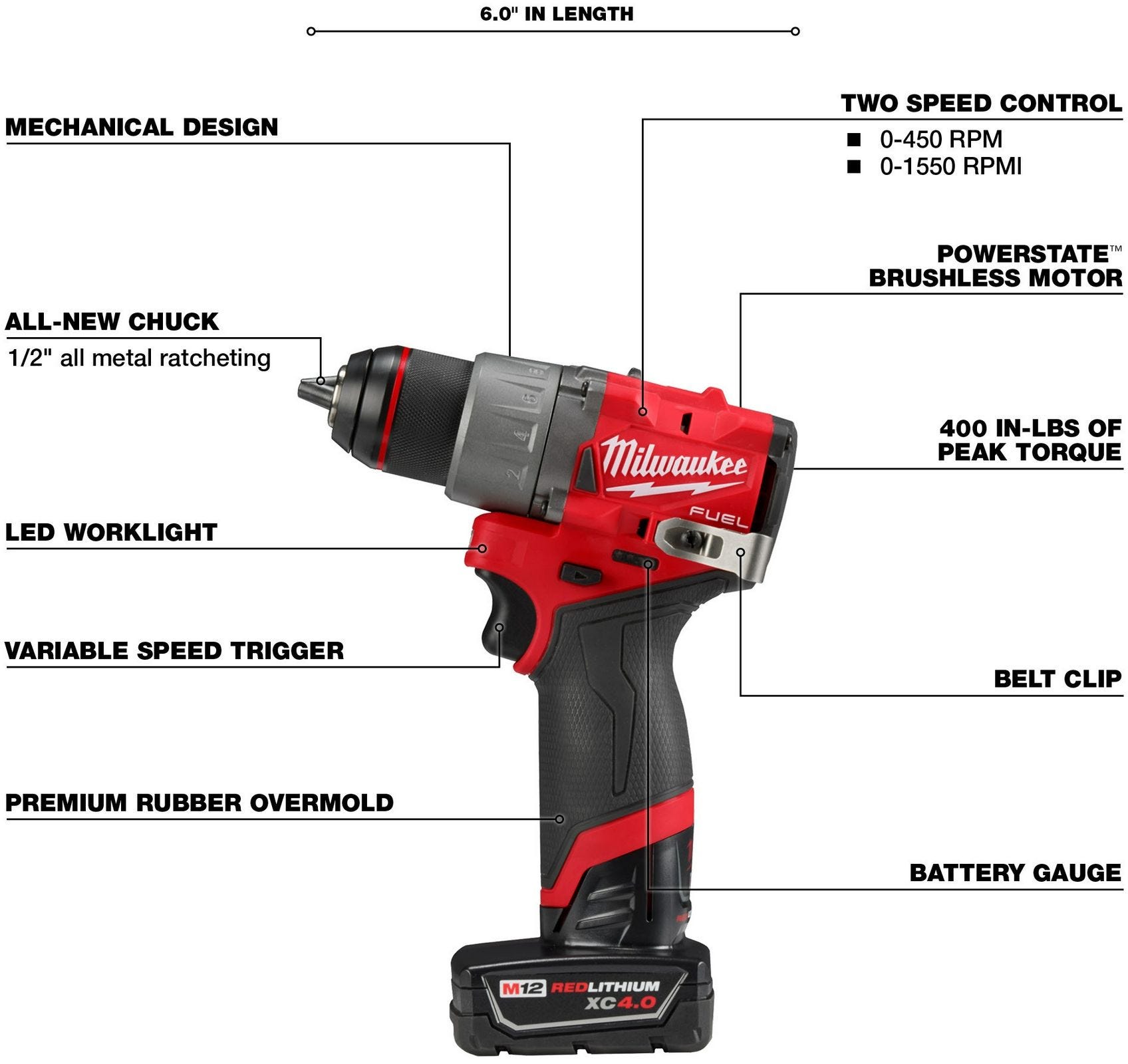 Milwaukee 3403-22 M12 FUEL 1/2-in. Drill/Driver Kit