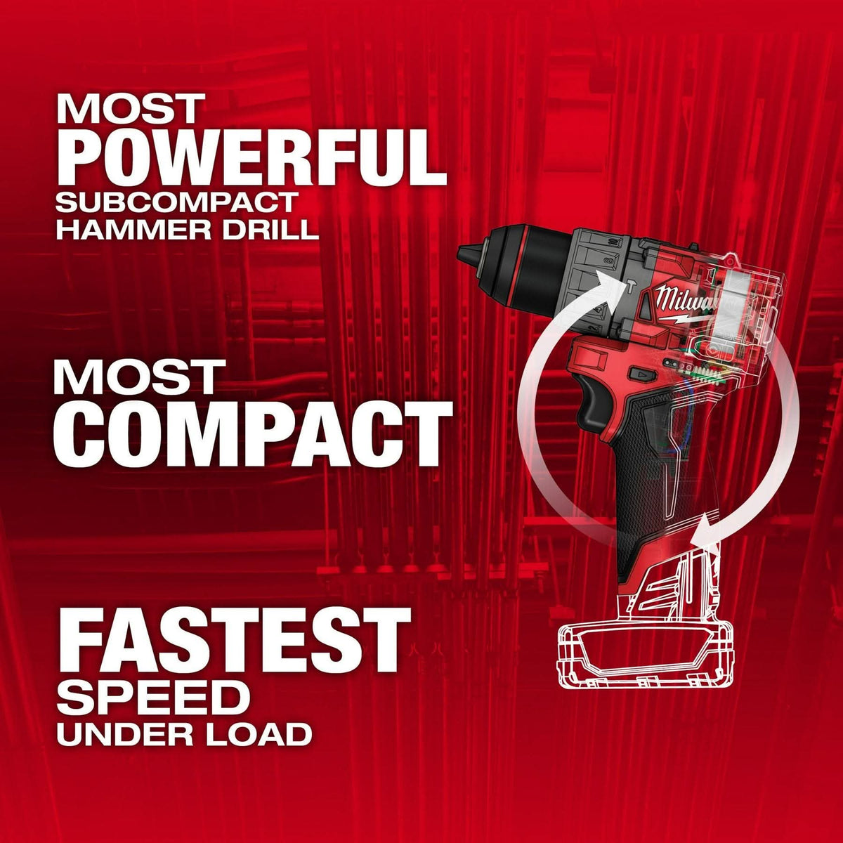 Milwaukee 3404-20 M12 FUEL 1/2インチハンマードリル/ドライバーに 