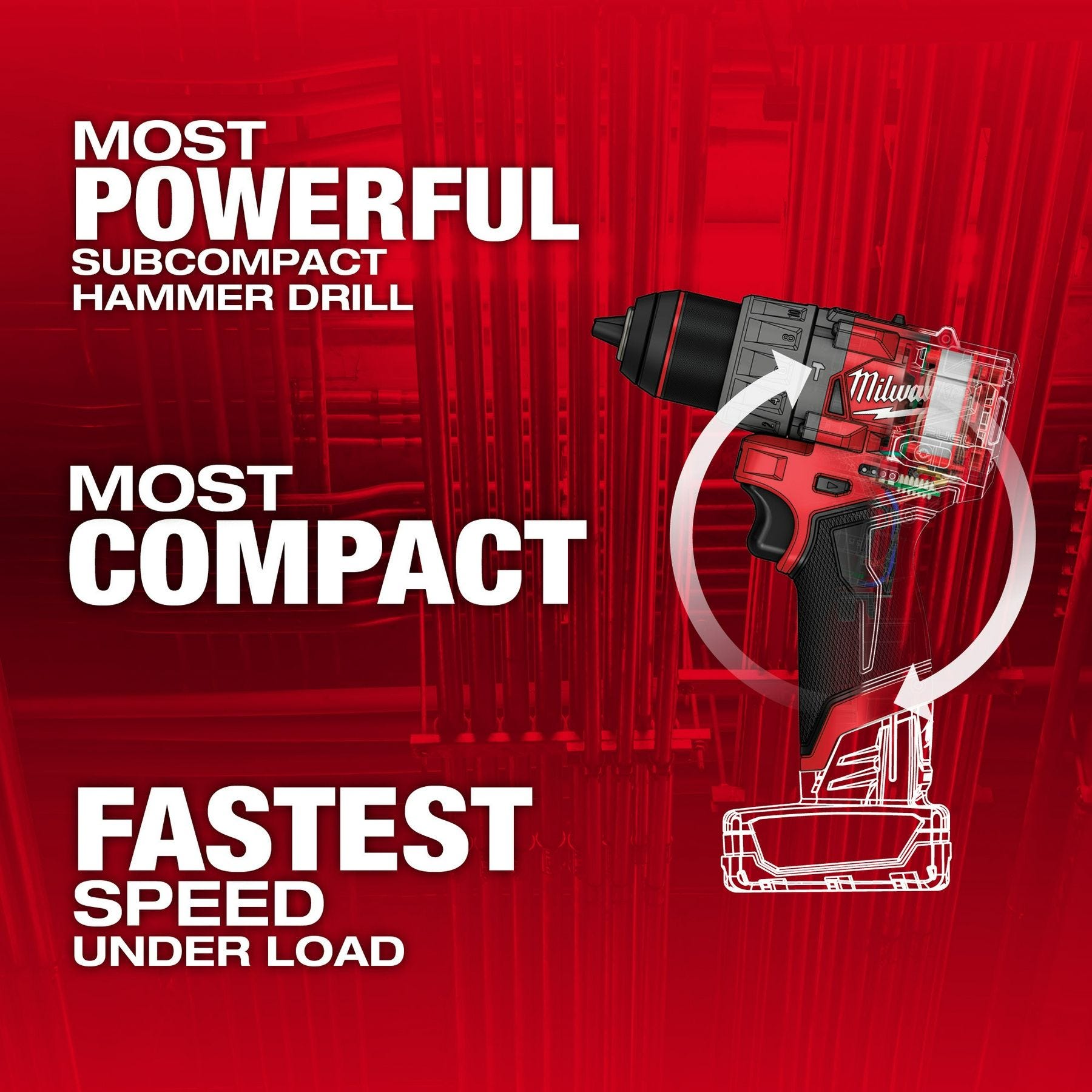 Milwaukee 3404-20 M12 FUEL 1/2-in. Hammer Drill/Driver, Tool Only