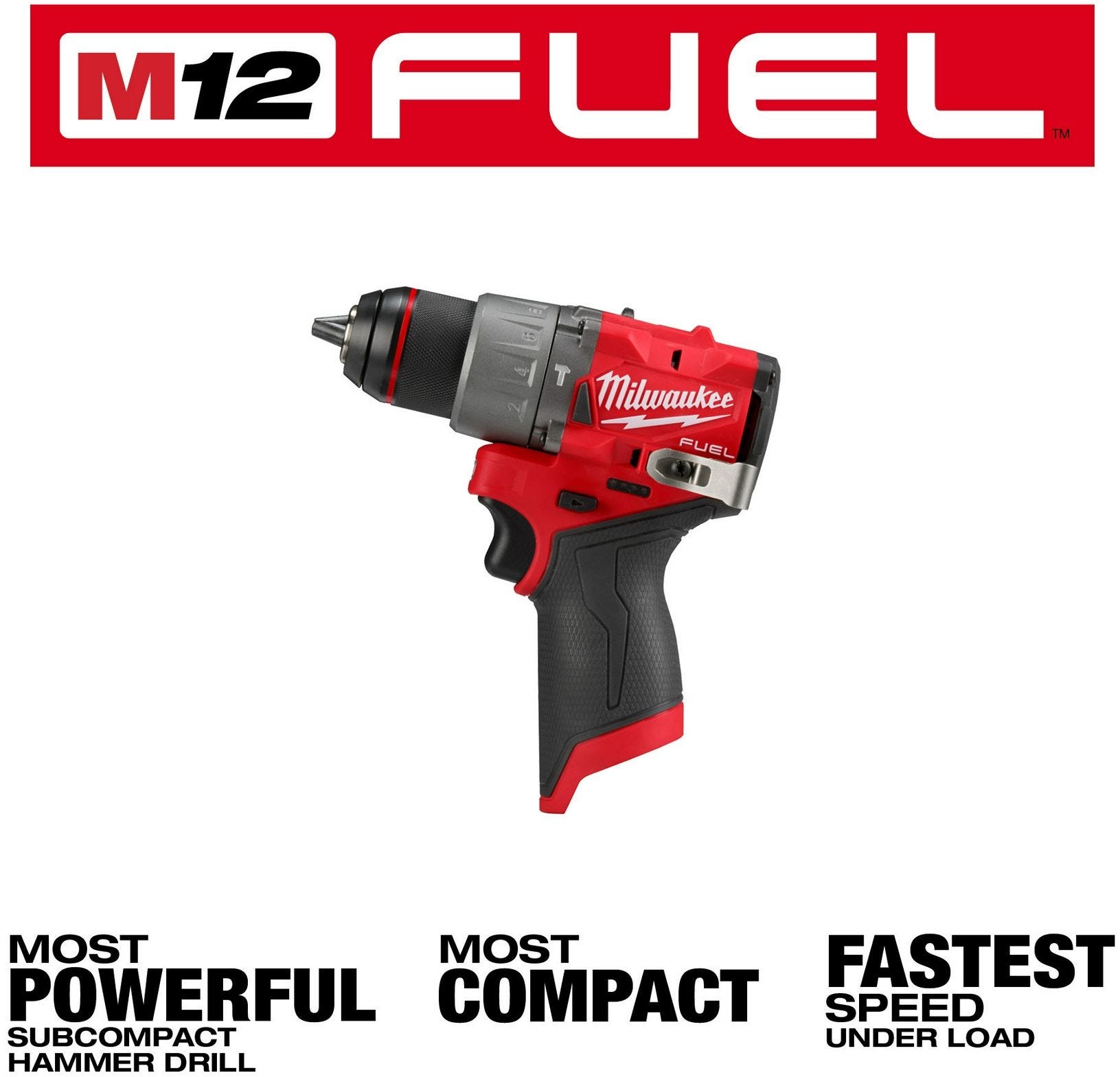 Milwaukee 3404-20 M12 FUEL 1/2-in. Hammer Drill/Driver, Tool Only