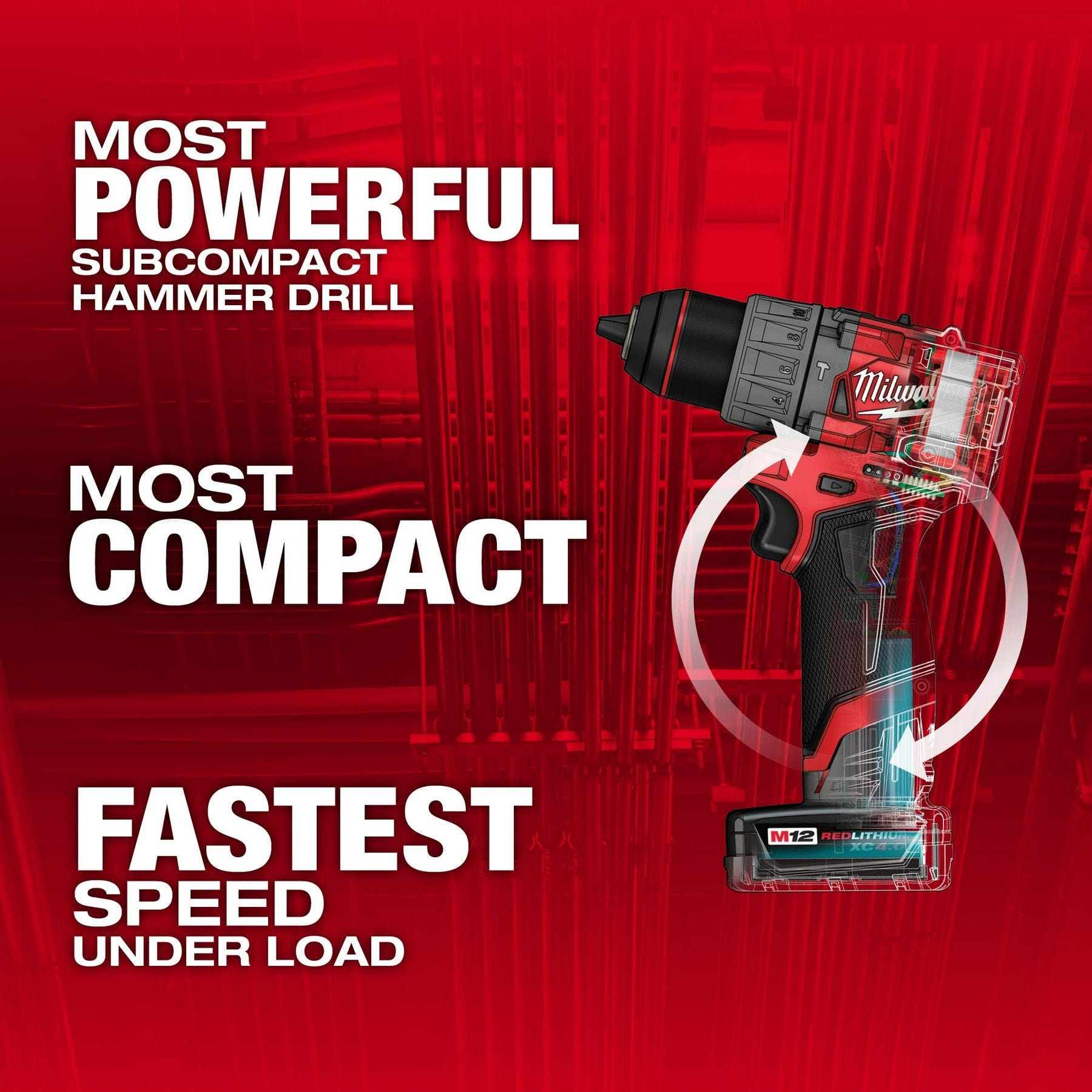 Milwaukee 3404-22 M12 FUEL 1/2-in. Hammer Drill/Driver Kit
