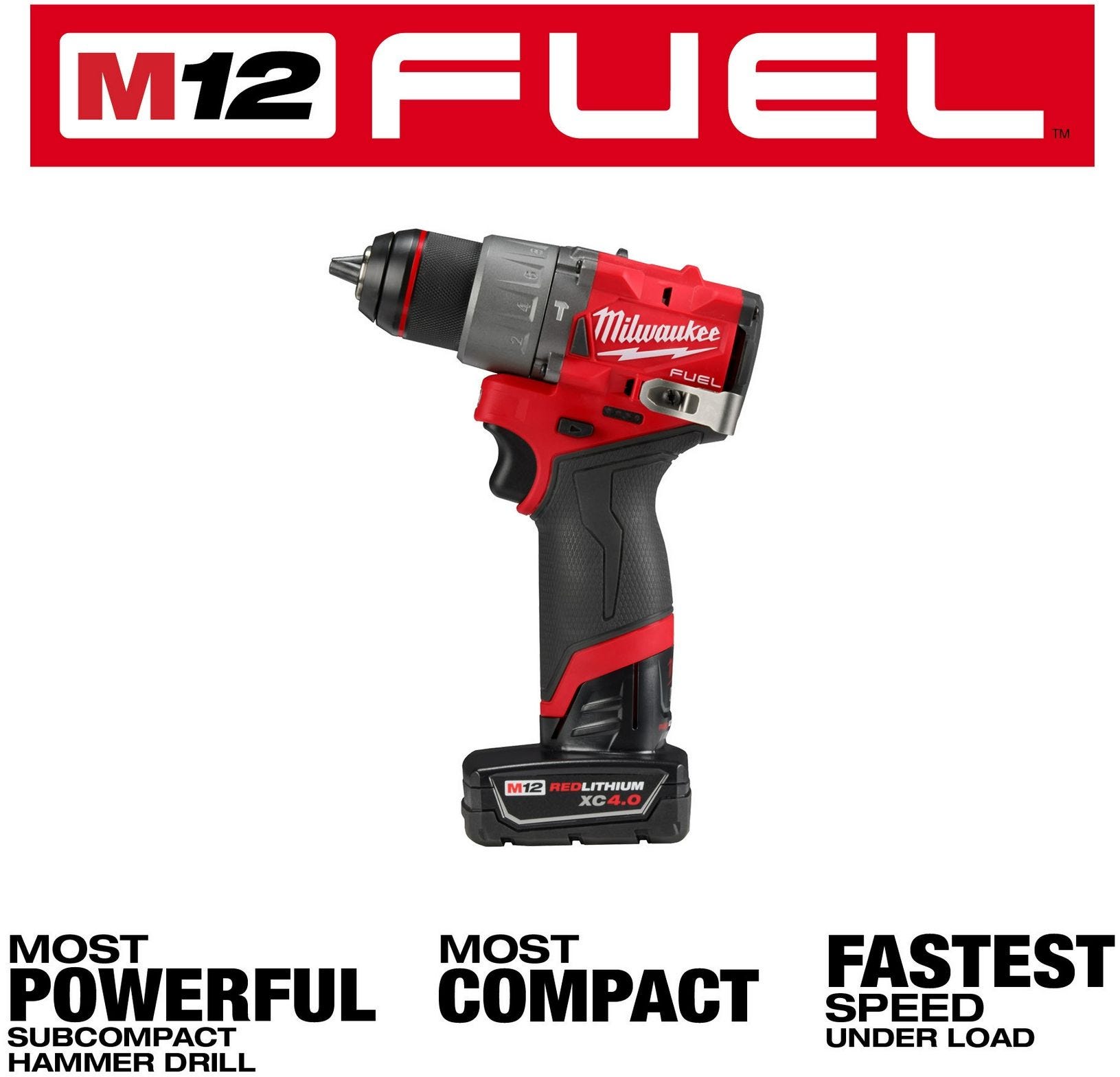 Milwaukee 3404-22 M12 FUEL 1/2-in. Hammer Drill/Driver Kit